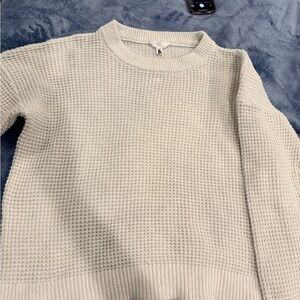 Time and Tru Women's Cream Crew Neck Sweater